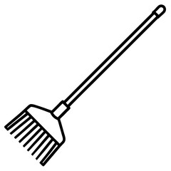 Abstract Rake Silhouette Line Art