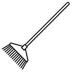 Abstract Rake Silhouette Line Art