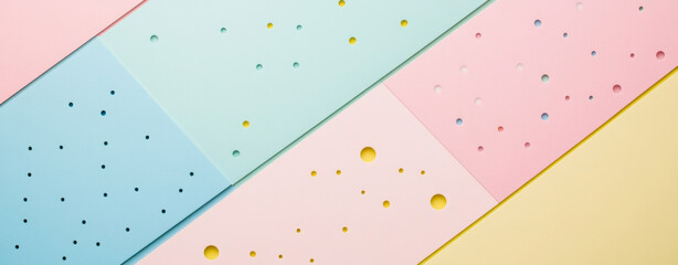 Colorful geometric background with dots and shapes