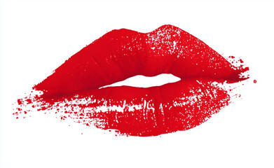 Fototapeta premium Isolated Red Lipstick Kiss Mark Vector on White Background, Clip Art for Valentine's Day Celebration.