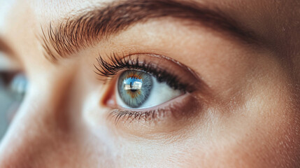 Obraz premium Close up of a side view on a female eye