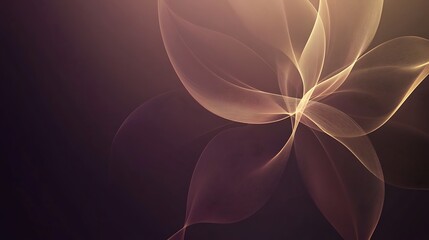 Obraz premium Abstract Golden Brown Waves Flowing Design