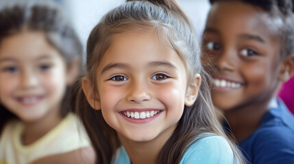 Fototapeta premium Multiracial group of smiling children