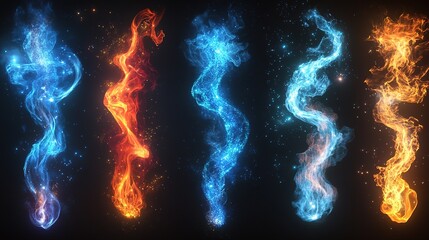 Fototapeta premium Dynamic energy waves display digital art abstract dark environment vibrant colors visual concept for enthusiasts