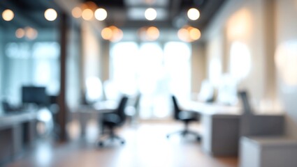 Abstract blurred office interior room. blurry working space with defocused effect. use for background or backdrop in business concept