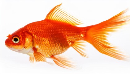 Fototapeta premium orange goldfish on white