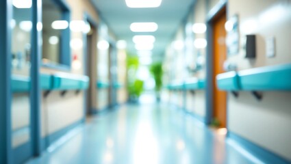 Fototapeta premium blur image background of corridor in hospital or clinic image 