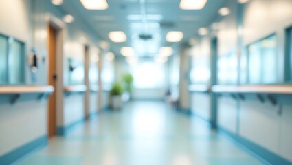 blur image background of corridor in hospital or clinic image 