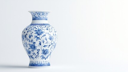 Blue and White Porcelain Vase with Floral Design