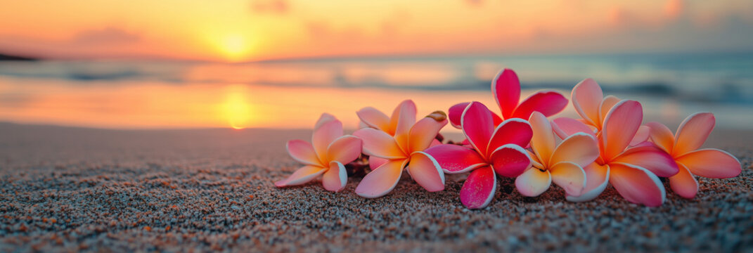 Flower Background at Sunset Beach