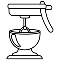paint mixer  line art vector illustration