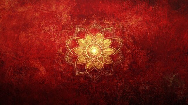 Blooming golden mandala