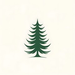 Obraz premium Pine Tree Green Evergreeen Nature Icon Symbol