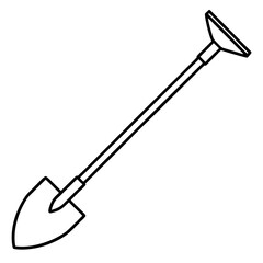 hoe  line art vector illustration