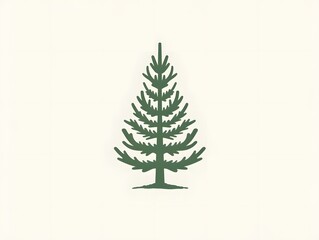 Obraz premium Isolated Pine Tree Green Evergreeen Nature Icon Logo Symbol white background