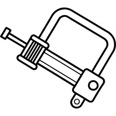  bar clamp line art vector illustration
