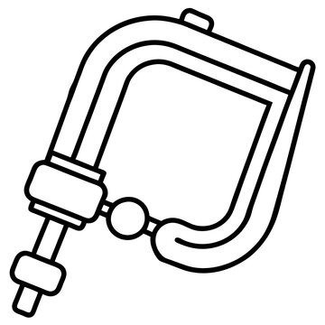 black outline c-clamp tool clip art preview