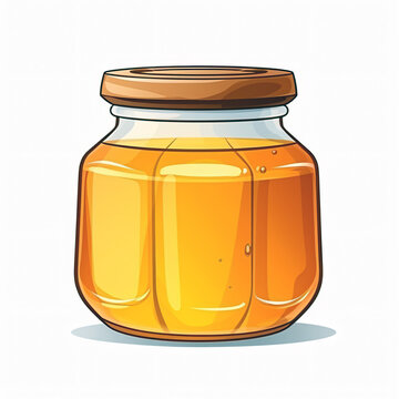 recommend clip art: Sweet Honey Jar - Minimalist Flat Vector Design food amber liquid     