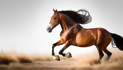 Fototapeta premium running horse in the field