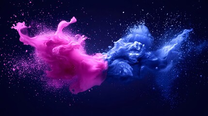 Fototapeta premium Vibrant Splatter Paint Design with Bright Hues in Photorealistic Style