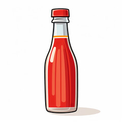 Vibrant Ketchup Bottle Illustration for Culinary Designs food icon logo