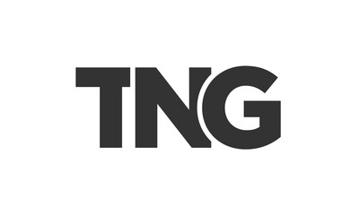 TNG logo design template with strong and modern bold text. Initial based vector logotype featuring simple and minimal typography. Trendy company identity.