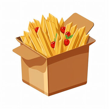 recommend clip art: Pasta Box Cutout Vector Clip Art food meal lunch penne dinner cooking 