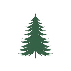 Obraz premium Isolated Pine Tree Greenery Evergreeen Nature Icon Symbol white background