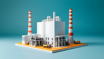 Obraz premium industry, factory, plant, industrial, power, chimney, pollution, refinery, smoke, sky, pipe, energy, chemical, tower, oil, environment, gas, building, blue, fuel, construction, power station, station,