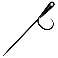  suture needle silhouette-vector illustration