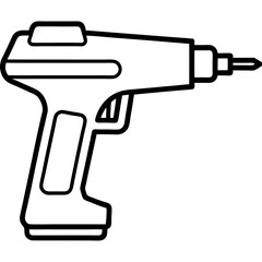  nail gun line art vector illustration
