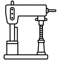  drill press  line art vector illustration