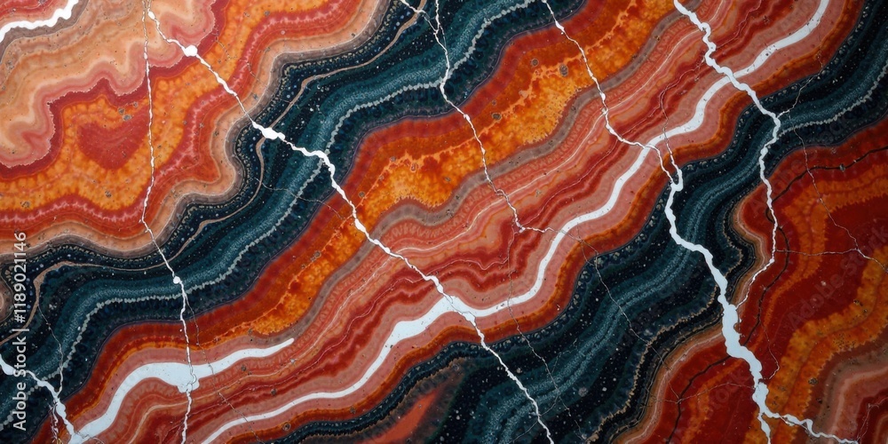 Poster abstract colorful swirls and fractures in a natural stone texture
