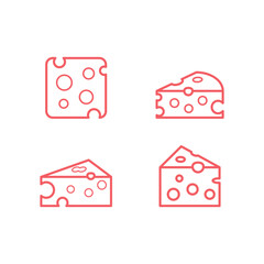 Cheese icons set. Parmesan cheese vector sign  pictogram isolated logo illustration.