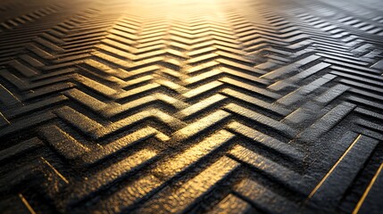 Elegant Geometric Pattern in Gold Lines on Textured Surface