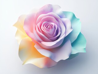 Captivating model of a pastel rose studio high fidelity render soft lighting artistic perspective