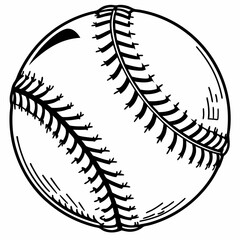 baseball ball black vector silhouette