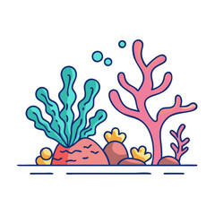 Obraz premium coral reef vector icon, coral reef vector illustration - simple illustration of coral reef, perfect for logos,and coral reef -themed designs.