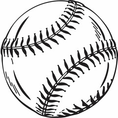 baseball ball black vector silhouette