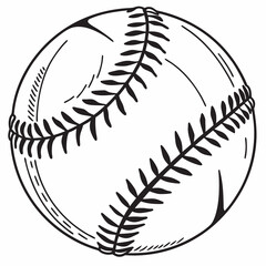 baseball ball black vector silhouette