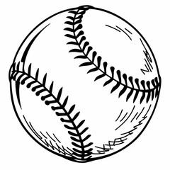 baseball ball black vector silhouette