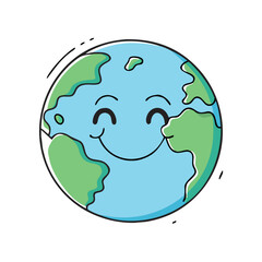 earth with a smile vector icon, earth with a smile vector illustration - simple illustration of earth with a smile, perfect for logos,and earth with a smile -themed designs.
