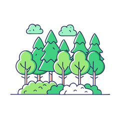 Obraz premium forest vector icon, forest vector illustration - simple illustration of forest, perfect for logos,and forest -themed designs.