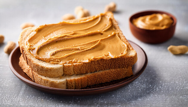 smooth peanut butter bread toast healthy traditional sandwich