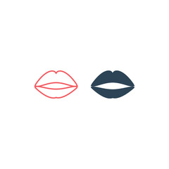 Lips icons set or logo isolated sign symbol vector illustration.