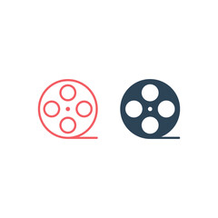Reel film icons set vector illustration