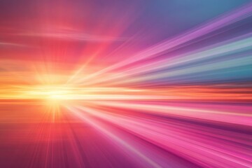 Obraz premium Abstract Sunset Rays Speed Lines Colorful Sky