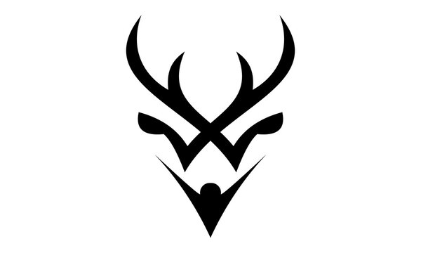 black deer antler logo silhouette