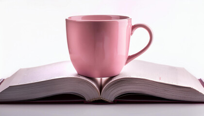 Naklejka premium pink cup on a white history