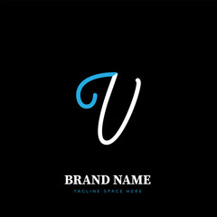 Set of v logos latter vector templets
